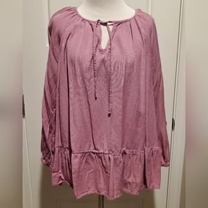 Old Navy ruffle trim boho blouse
